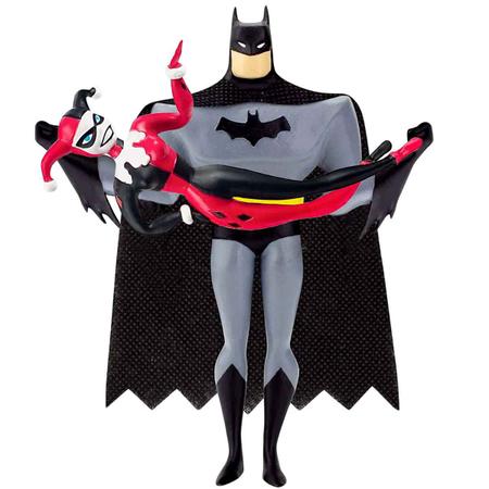 Boneco Flexível Batman + Boneca Arlequina Harley Quinn dc