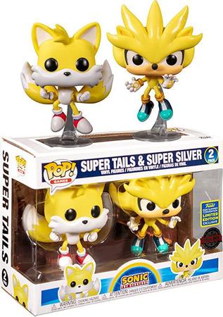 Boneco Funko Pop Sonic Super Tails & Super Silver *SDCC 2020