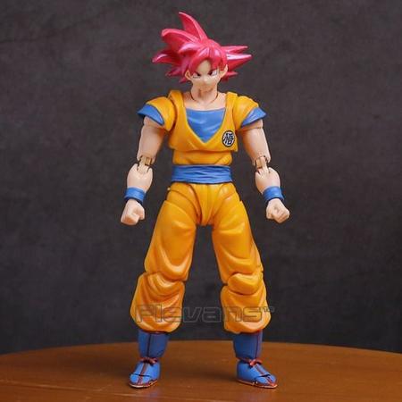 Imagem de Boneco Goku Deus Super Saiyajin Articulado Dragon Ball Super