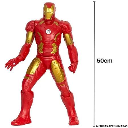 Imagem de Boneco GRANDE Homem De Ferro Marvel Vingadores 50cm Articulado Com 10 Falas E Sons