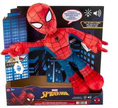 Imagem de Boneco Interativo de Pelúcia Marvel Spider-Man 34Cm - Com Luz Som e Movimento - Homem-Aranha - Mattel - HHW54