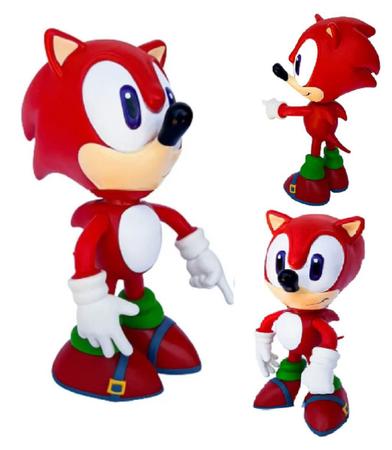 Boneco Vinil Super Sonic Vermelho Knuckles Articulado