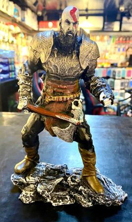 Imagem de Boneco Kratos Armadura God Of War Ragnarok Estátua Resina 20cm