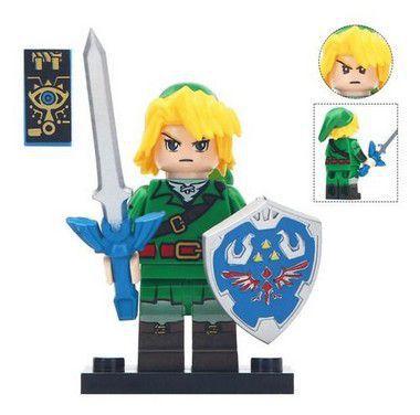 Boneco Bloco Montar Link Princesa Zelda - Kit 2 Personagens