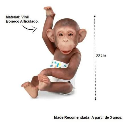 Imagem de Boneco Macaco de Brinquedo Little Caco com Acessórios - Omg Kids