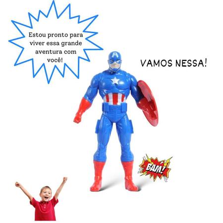 Imagem de Boneco Márvel Capitão América Grande Articulado Original Brinquedo Heróis