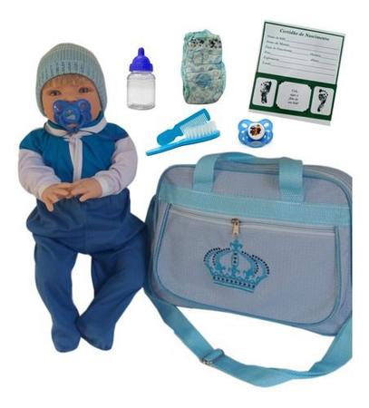 Boneco Reborn Menino de Silicone 18 Itens Bolsa Maternidade - Chic Outlet -  Economize com estilo!