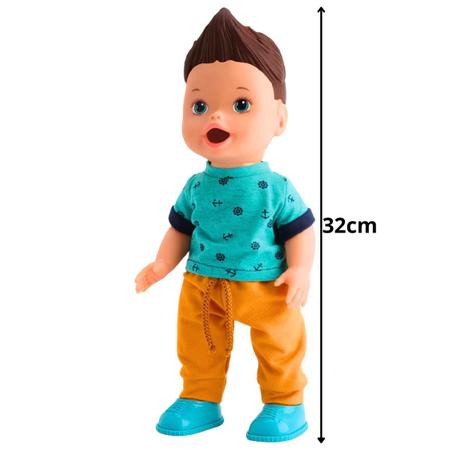 Imagem de Boneco Menino Infantil 32cm Com Acessórios Come E Faz Caquinha  My Little Collection Brinquedo Divertoys