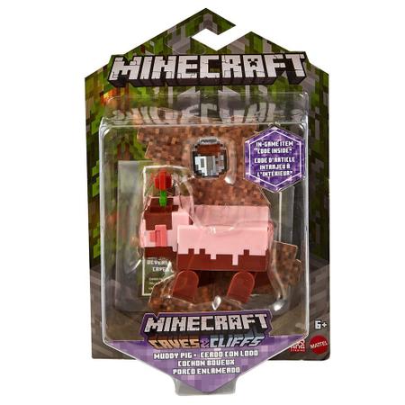Boneco Minecraft Caves And Cliffs Muddy Pig Mattel - Boneco Minecraft -  Magazine Luiza