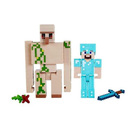 Boneco Minecraft Steve E Iron Golem (6+anos) Mattel - Bonecos - Magazine  Luiza