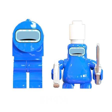 Imagem de Boneco Minifigure Blocos De Montar Among Us Blue