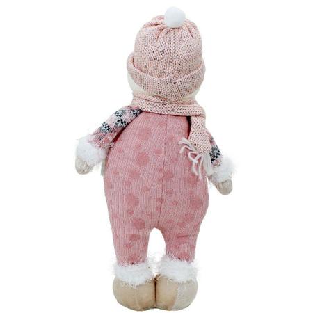 Imagem de Boneco Natal Boneca de Neve Rosa Natalina 44,5cm