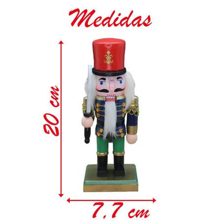 Boneco Natal Papai Noel Madeira Guarda Quebra Nozes 20cm - Gici Christmas Imagem de Boneco Natal Papai Noel Madeira Guarda Quebra Nozes 20cm