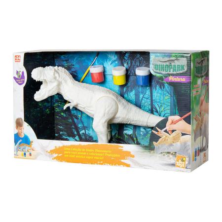 Imagem de Boneco Para Pintar Dinopark Pintura Dinossauro Com 6 Tintas Bee Toys