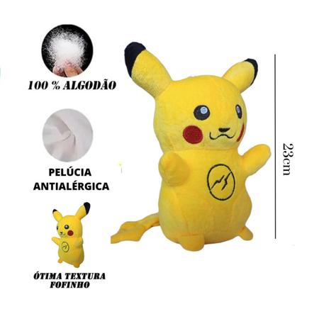 Ursinho Pelucia Pokemon Pikachu Fofo Lindo Grande macio 26Cm - Loja Camargo  - Pelúcia - Magazine Luiza