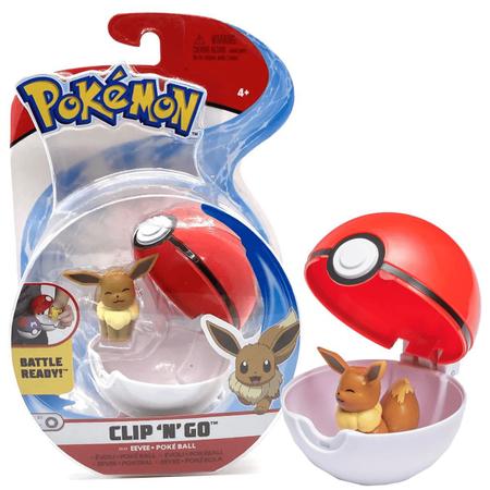 Brinquedo Peão Kit Com 2 Pokemon Pikachu E Eevee + Pokebola