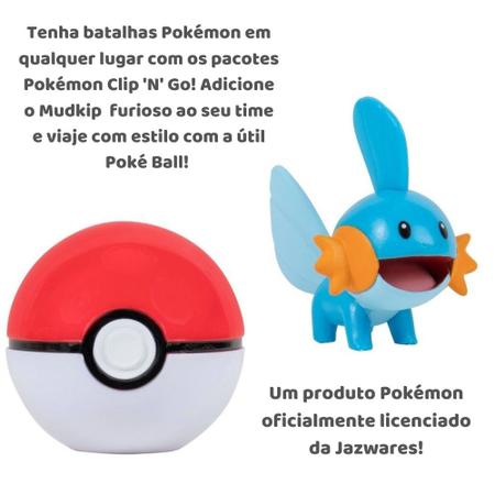 Boneco Mudkip Pokémon E Pokebola Figura Wct Sunny Brinquedos