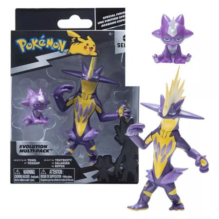 Pokemon pokemon select evolution 2 evolution pack - features 2-inch toxel  and 3-inch toxtricity battle figures