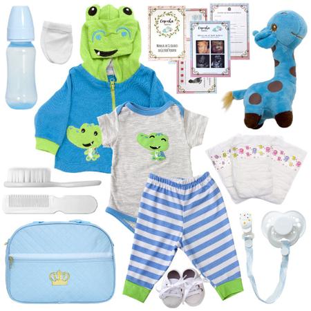 Bebe Reborn Menino Principe Enxoval + Bolsa Maternidade