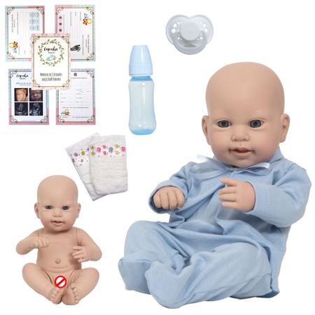 Boneca Bebê Reborn Realista Menino Recém Nascido Pagão Azul - ShopJJ -  Brinquedos, Bebe Reborn e Utilidades