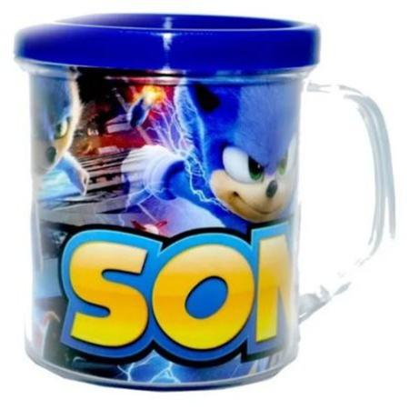 Kit Boneco Sonic 16cm Sega Coleção + Caneca Personalizada 350ml