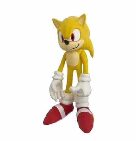 Boneco Sonic Amarelo de 20cm e 28cm Personagem Exclusivo