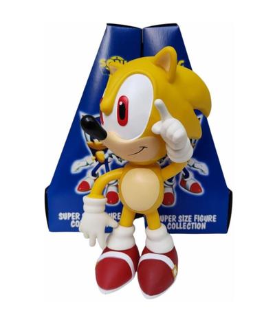 Boneco Sonic Amarelo Hedgehog Articulado Grande Original Brinquedo