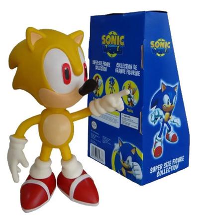 Boneco Sonic Amarelo Hedgehog Articulado Grande Original Brinquedo