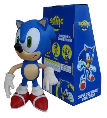 Boneco Sonic Articulado Grande Brinquedo Caixa Original Collection  Lançamento Action Figure 27cm - WIN Colecionáveis