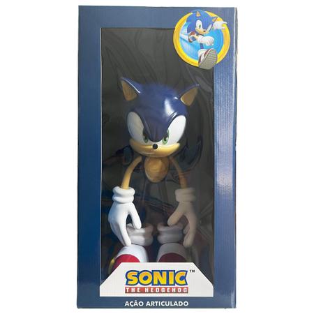 Imagem de Boneco Sonic Grande Brinquedo Original Articulado 39cm Caixa
