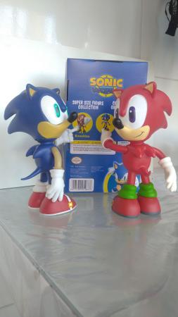 Boneco Sonic Vermelho Action Figure Knucles + Sonic Azul - R'B