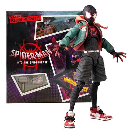 Imagem de Boneco Spider Man Miles Morales Action Figure Articulado Marvel Homem Aranha Brinquedo Colecionavel