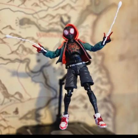 Imagem de Boneco Spider Man Miles Morales Action Figure Articulado Marvel Homem Aranha Brinquedo Colecionavel