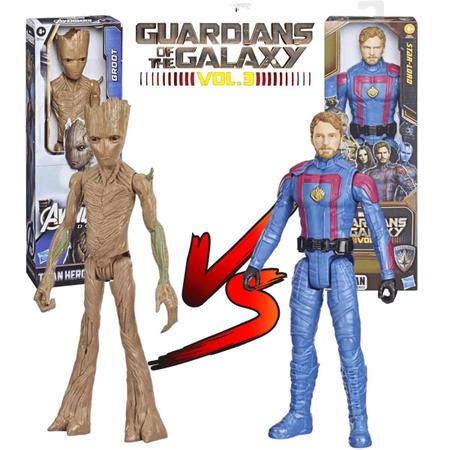 Boneco Star Lord E Groot Guardiões Da Galáxia Marvel Hasbro