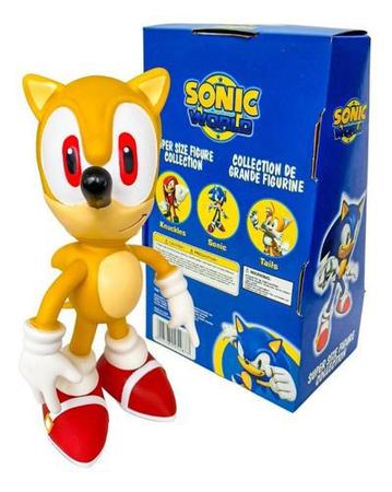 Boneco Sonic Amarelo Hedgehog Articulado Grande Original Brinquedo