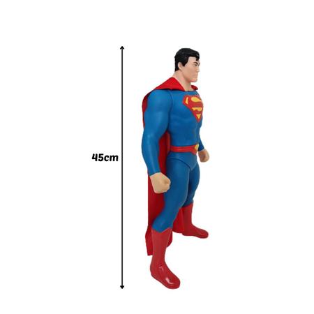 Imagem de Boneco Superman  Original Infantil Grande Dc 45cm Articulado Liga Da Justiça Brinquedos Novabrink