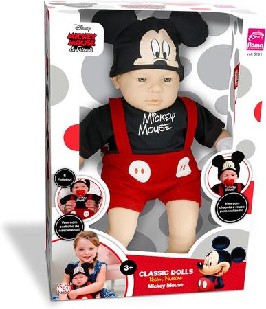 Imagem de Boneco Vinil Mickey Mouse Classic Doll Recém Nascido Disney