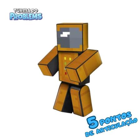 Imagem de Boneco Zoom Turma Do Problems 35Cm Articulado Minecraft