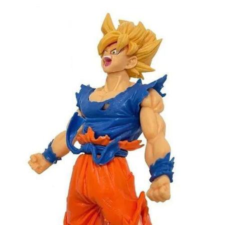 BONECODRAGON BALL Z Goku Super Sayajin 20cm Cabelo Amarelo - DS