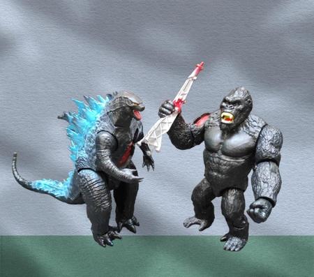 Imagem de Bonecos Articulados  Kit Super Monster Rei Dos Monstros Vs Gorila