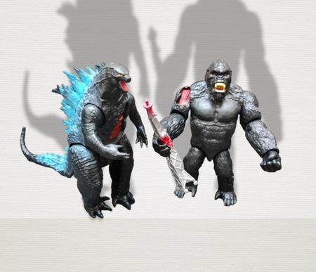 Imagem de Bonecos Articulados  Kit Super Monster Rei Dos Monstros Vs Gorila