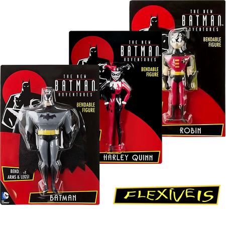 Boneco Flexível Batman + Boneca Arlequina Harley Quinn DC - New