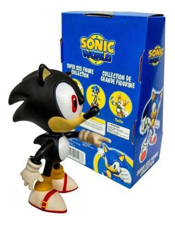 Boneco Sonic Preto Grande Super Size 23Cm - Sonic em Promoção na