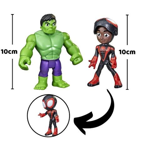 Imagem de Bonecos Hulk e Miles Morales 10cm - Figuras Spidey Marvel