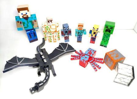 Bonecos Minecraft Kit 10 PCS Dragão Nova Coleção - Yes - Boneco