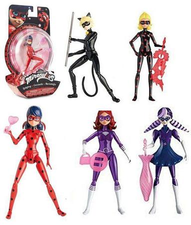 Bonecos Miraculous Ladybug Antibug Cat noir Tormenta Wifi kit 5