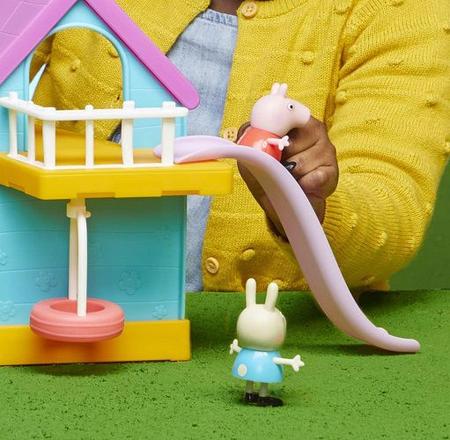 Berço da Peppa Pig com casinha de tecido para brincar em harmonia