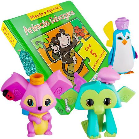 Bonecos Pinguim Coala e Macaco Animal Jam Nathional Geographic + Livro com  5 Quebra-Cabeças - Fun/Girassol Brasil - Quebra Cabeça - Magazine Luiza