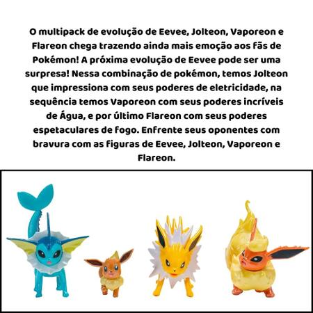 Bonecos Pokémon - Multi Pack 4 Figuras Evolução Eevee Sunny na