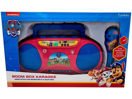 Imagem de Boom Box Karaoke c/ Microfone Musical Infantil Patrulha Canina Paw Patrol